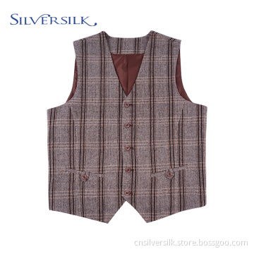 Fashion Vintage Plaid Waysist Custom Weste für Anzug